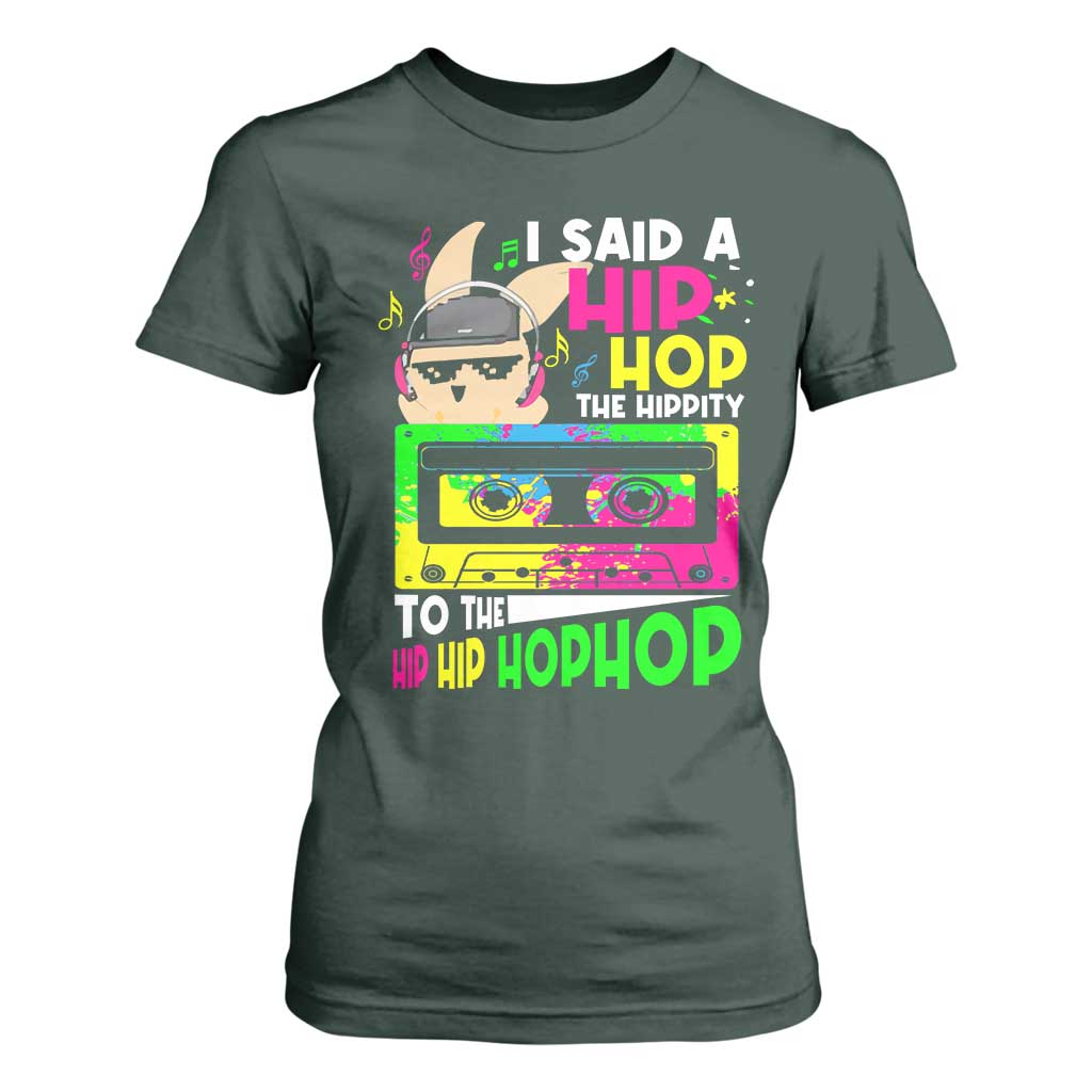 Hip Hop Easter Bunny T Shirt For Women Funny Hippity Cool Rabbit Lovers Toddler TS10 Dark Forest Green Print Your Wear