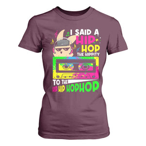 Hip Hop Easter Bunny T Shirt For Women Funny Hippity Cool Rabbit Lovers Toddler TS10 Maroon Print Your Wear