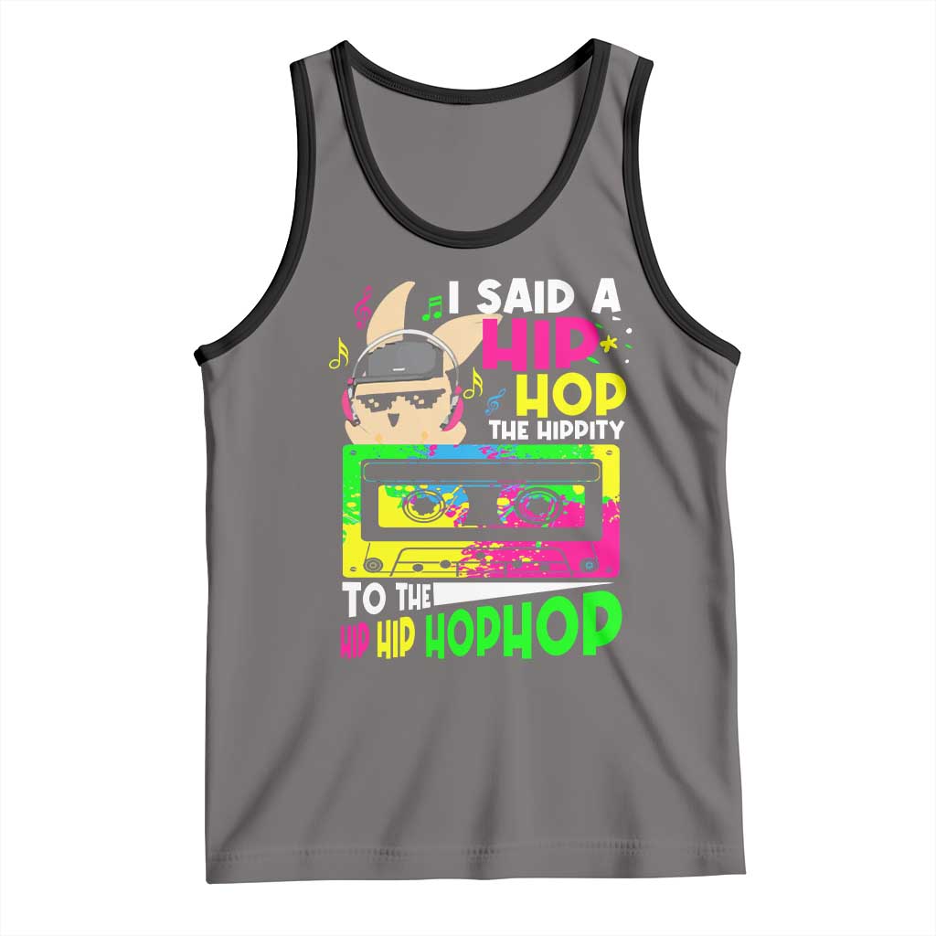 Hip Hop Easter Bunny Tank Top Funny Hippity Cool Rabbit Lovers Toddler TS10 Deep Heather Black Print Your Wear