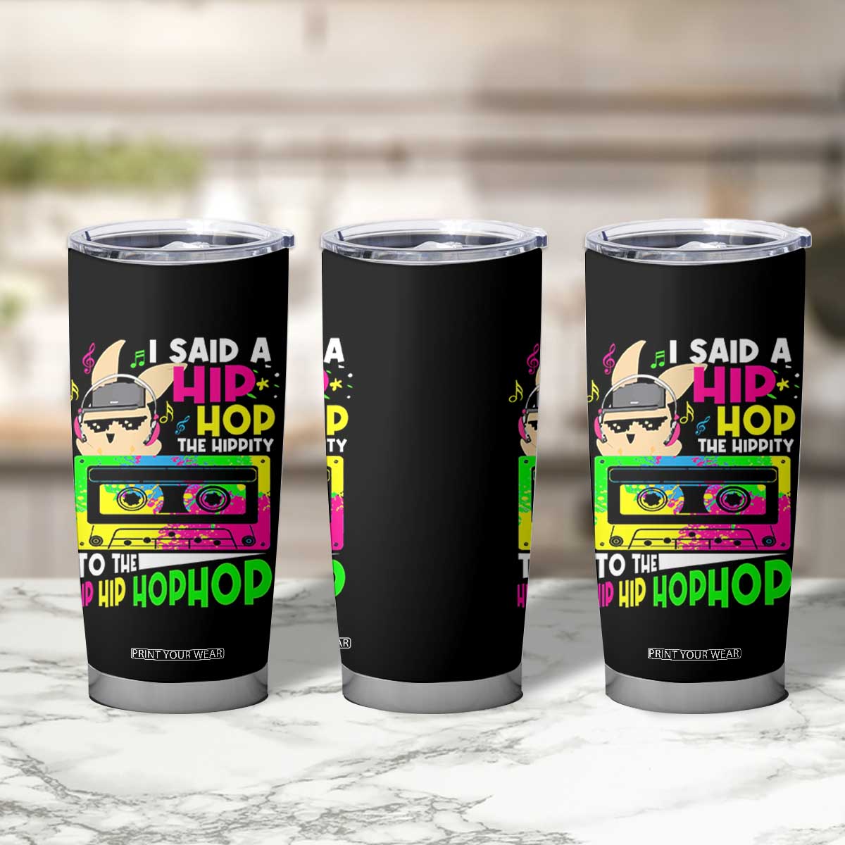 Hip Hop Easter Bunny Tumbler Cup Funny Hippity Cool Rabbit Lovers Toddler TS10 Print Your Wear