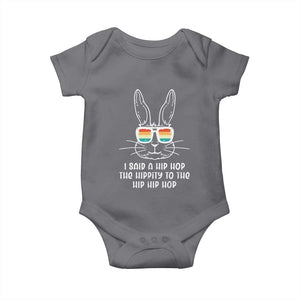 Retro Hip Hop Easter Bunny Baby Onesie Funny Hippity Cool Rabbit Lovers Toddler TS10 Charcoal Print Your Wear