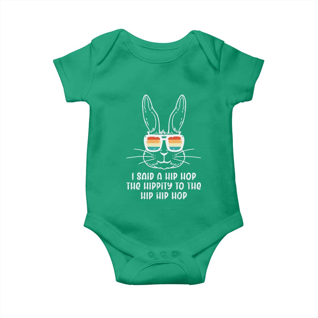 Retro Hip Hop Easter Bunny Baby Onesie Funny Hippity Cool Rabbit Lovers Toddler TS10 Irish Green Print Your Wear