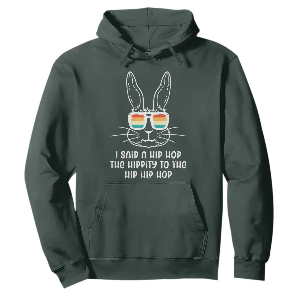 Retro Hip Hop Easter Bunny Hoodie Funny Hippity Cool Rabbit Lovers Toddler TS10 Dark Forest Green Print Your Wear