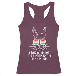 Retro Hip Hop Easter Bunny Racerback Tank Top Funny Hippity Cool Rabbit Lovers Toddler TS10 Maroon Print Your Wear