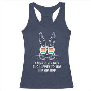 Retro Hip Hop Easter Bunny Racerback Tank Top Funny Hippity Cool Rabbit Lovers Toddler TS10 Navy Print Your Wear
