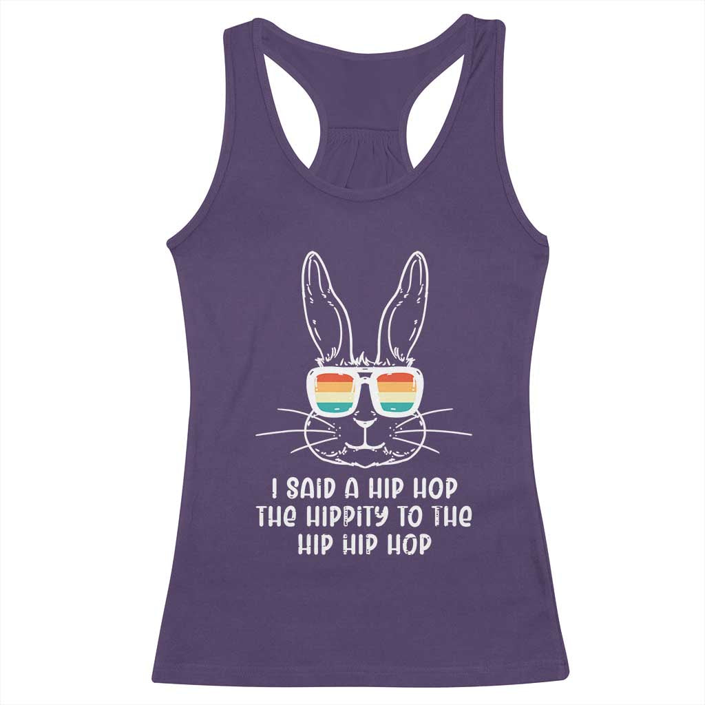 Retro Hip Hop Easter Bunny Racerback Tank Top Funny Hippity Cool Rabbit Lovers Toddler TS10 Purple Print Your Wear