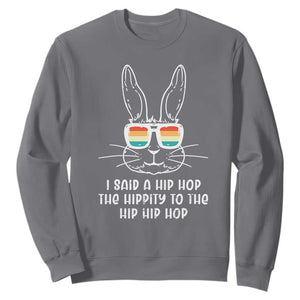 Retro Hip Hop Easter Bunny Sweatshirt Funny Hippity Cool Rabbit Lovers Toddler TS10 Charcoal Print Your Wear