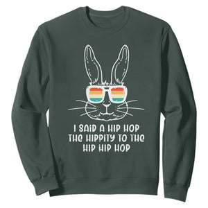 Retro Hip Hop Easter Bunny Sweatshirt Funny Hippity Cool Rabbit Lovers Toddler TS10 Dark Forest Green Print Your Wear