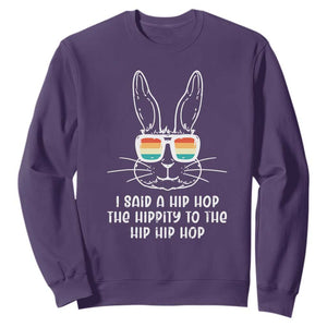 Retro Hip Hop Easter Bunny Sweatshirt Funny Hippity Cool Rabbit Lovers Toddler TS10 Purple Print Your Wear