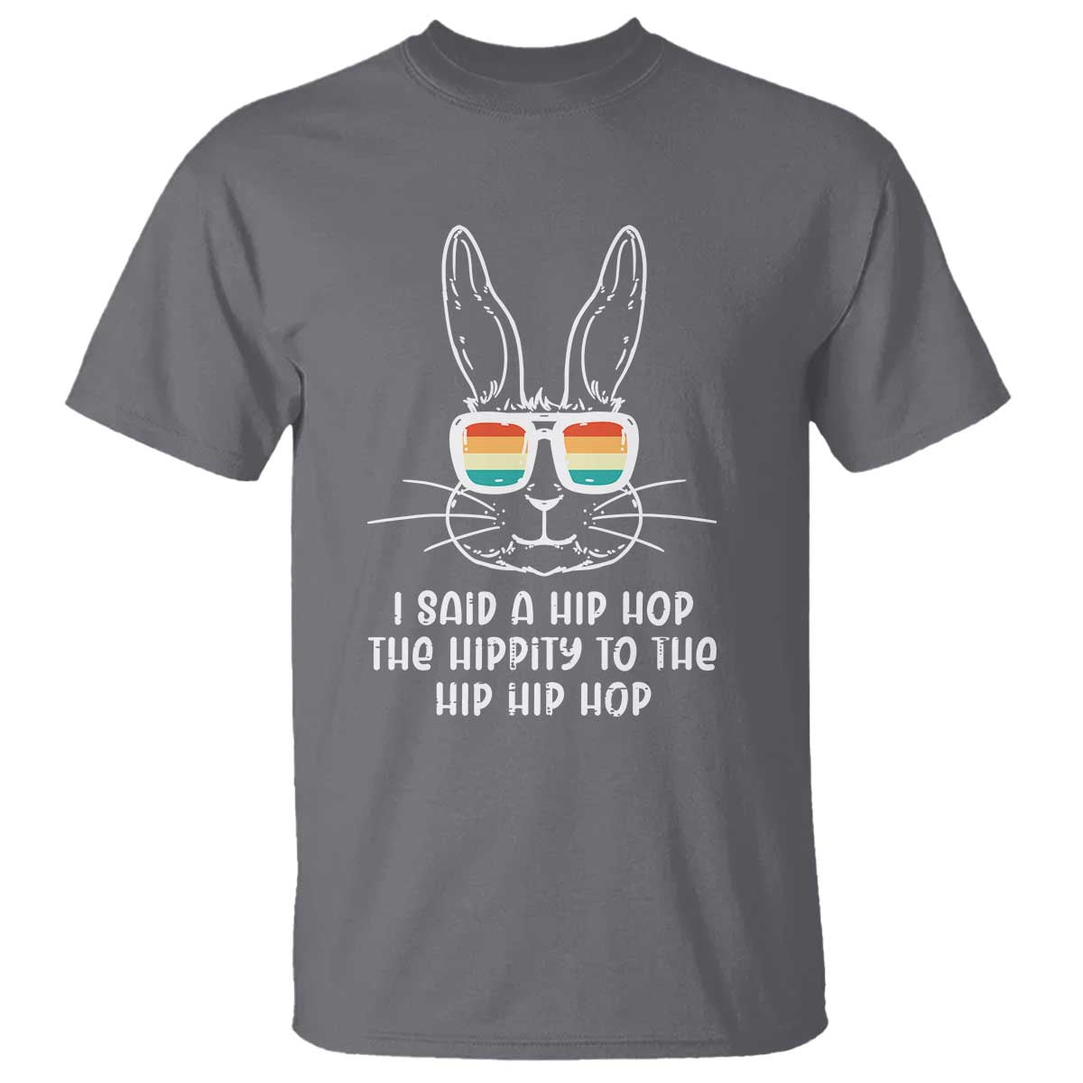 Retro Hip Hop Easter Bunny T Shirt Funny Hippity Cool Rabbit Lovers Toddler TS10 Charcoal Print Your Wear
