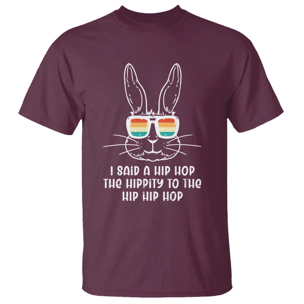 Retro Hip Hop Easter Bunny T Shirt Funny Hippity Cool Rabbit Lovers Toddler TS10 Maroon Print Your Wear