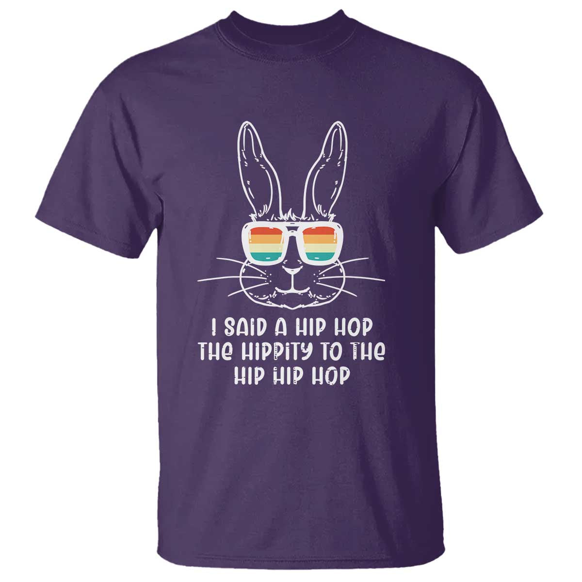 Retro Hip Hop Easter Bunny T Shirt Funny Hippity Cool Rabbit Lovers Toddler TS10 Purple Print Your Wear