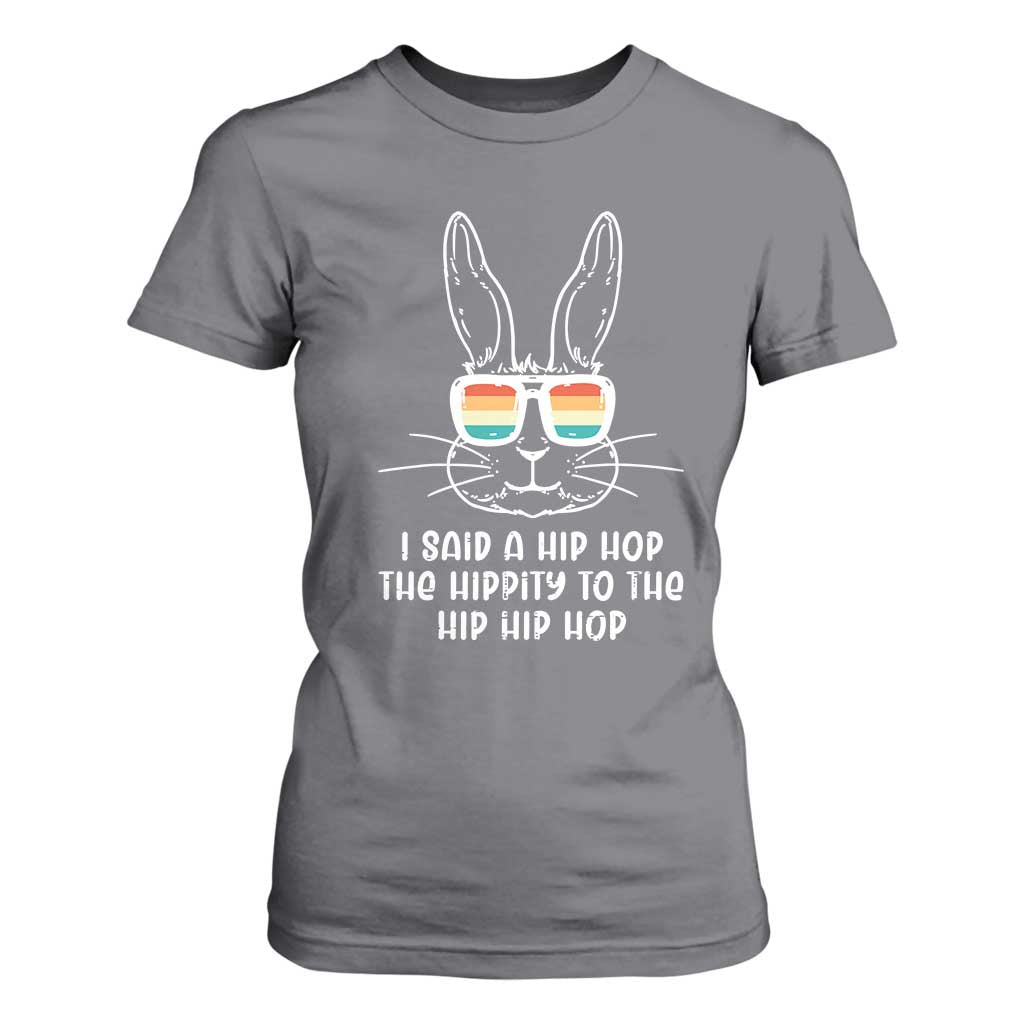 Retro Hip Hop Easter Bunny T Shirt For Women Funny Hippity Cool Rabbit Lovers Toddler TS10 Charcoal Print Your Wear