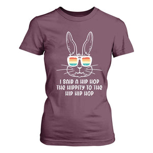 Retro Hip Hop Easter Bunny T Shirt For Women Funny Hippity Cool Rabbit Lovers Toddler TS10 Maroon Print Your Wear