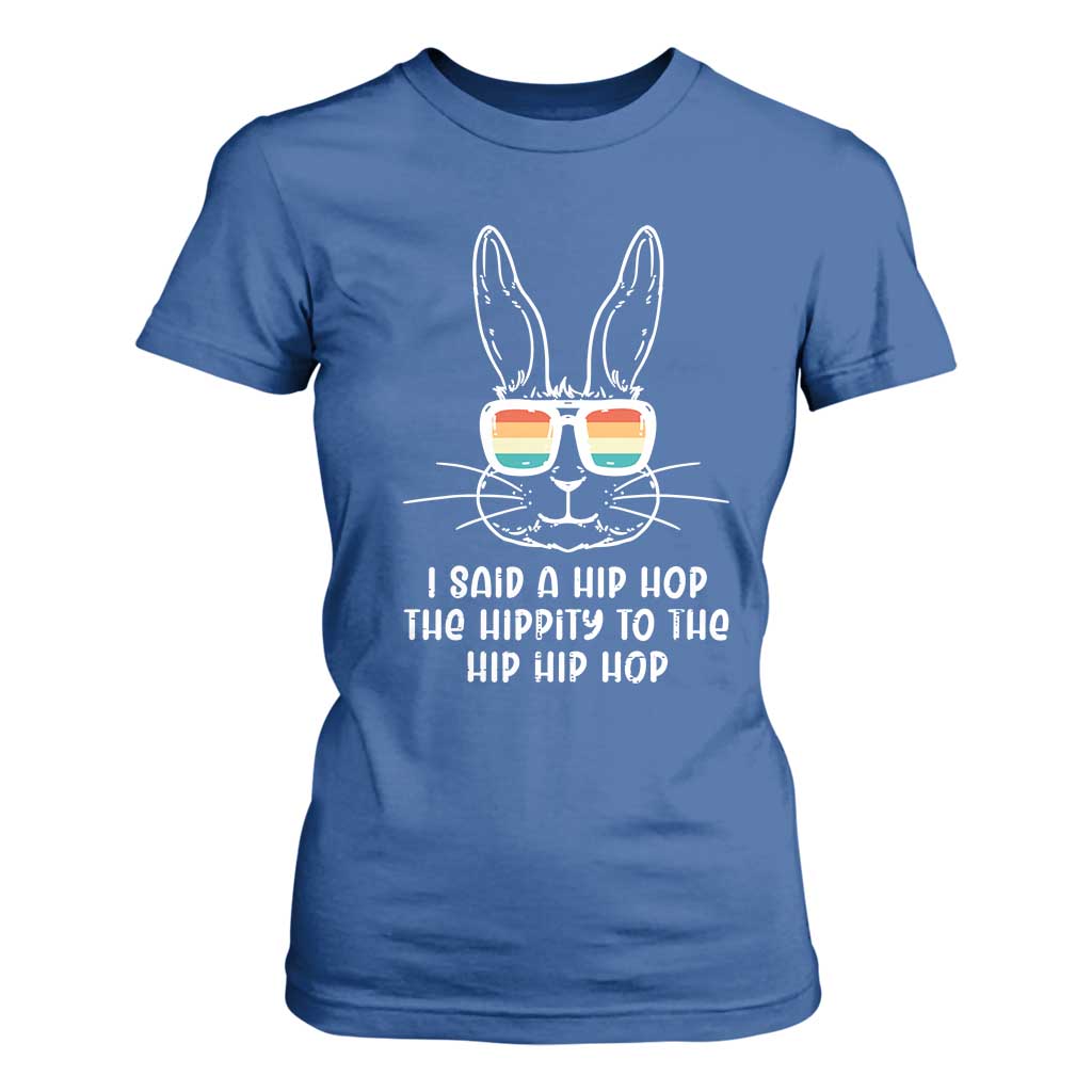 Retro Hip Hop Easter Bunny T Shirt For Women Funny Hippity Cool Rabbit Lovers Toddler TS10 Royal Blue Print Your Wear