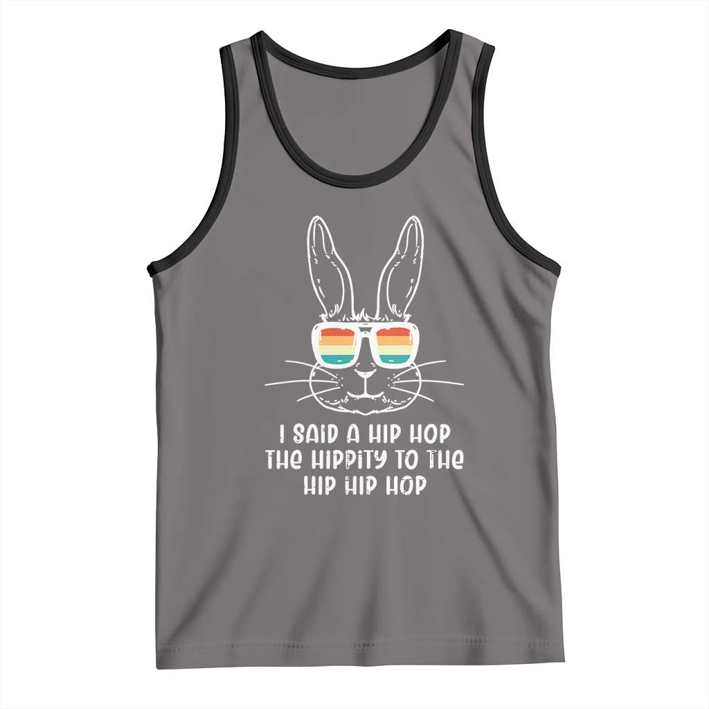 Retro Hip Hop Easter Bunny Tank Top Funny Hippity Cool Rabbit Lovers Toddler TS10 Deep Heather Black Print Your Wear