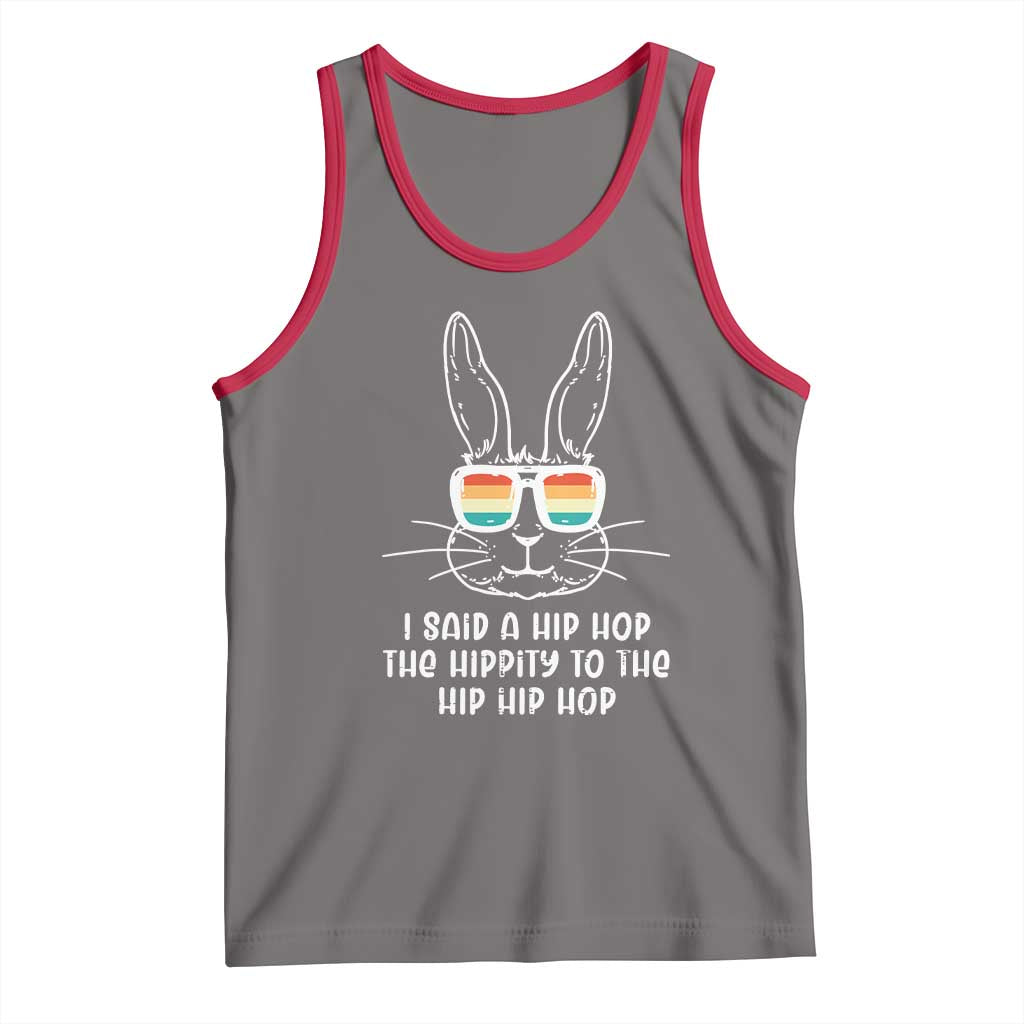 Retro Hip Hop Easter Bunny Tank Top Funny Hippity Cool Rabbit Lovers Toddler TS10 Deep Heather Red Print Your Wear
