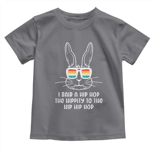Retro Hip Hop Easter Bunny Toddler T Shirt Funny Hippity Cool Rabbit Lovers Toddler TS10 Charcoal Print Your Wear