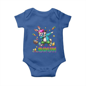 Bruh Dab Bunny Easter Baby Onesie Funny 80s Retro Vintage Party Cool Rabbit TS10 Royal Blue Print Your Wear