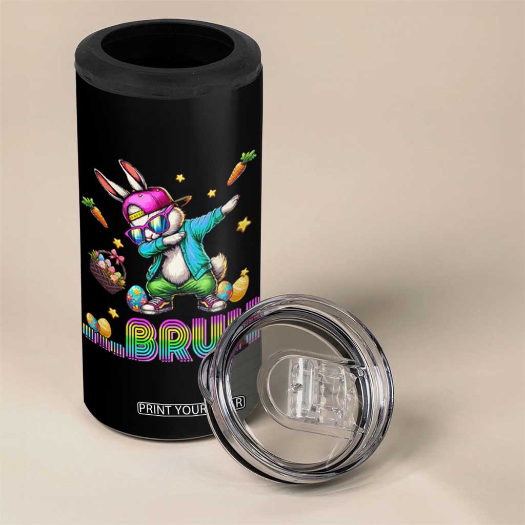 Bruh Dab Bunny Easter 4 in 1 Can Cooler Tumbler Funny 80s Retro Vintage Party Cool Rabbit TS10 Print Your Wear
