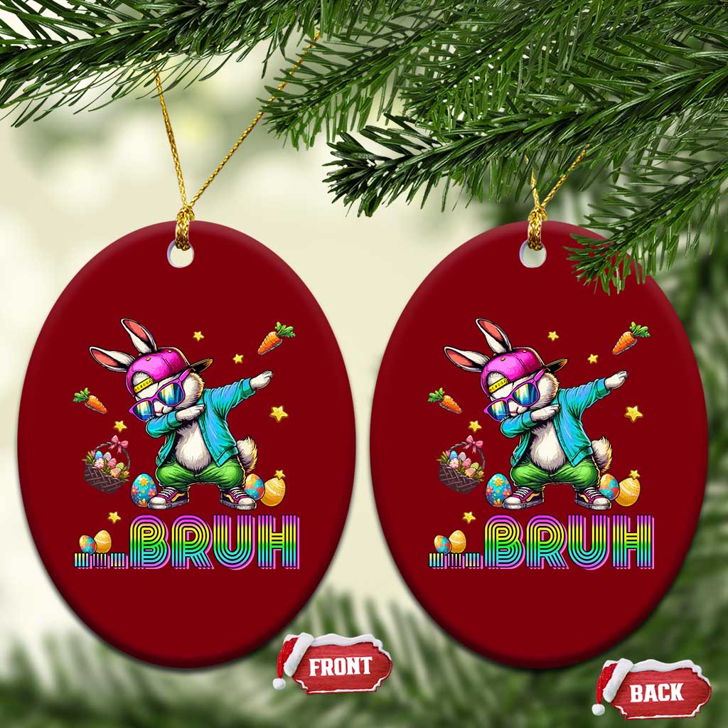 Bruh Dab Bunny Easter Ceramic Ornament Funny 80s Retro Vintage Party Cool Rabbit TS10 Print Your Wear