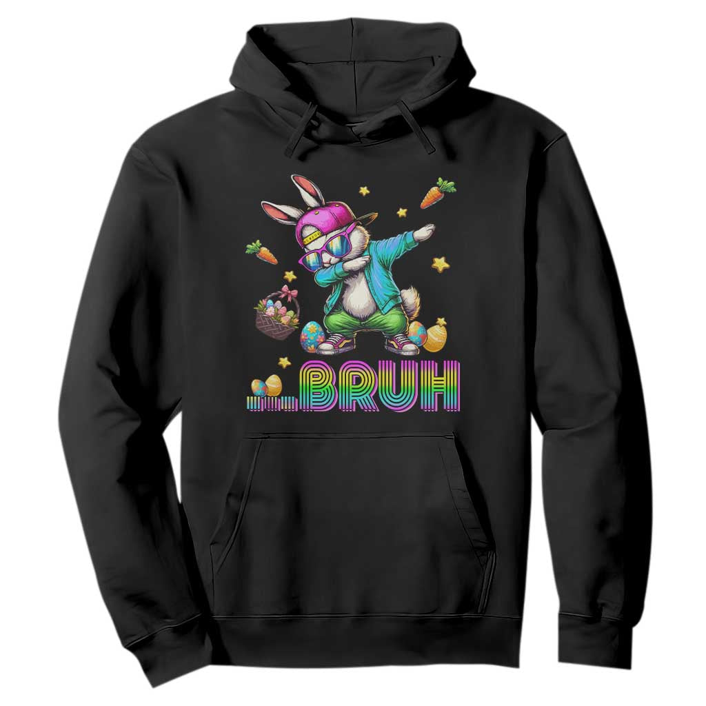 Bruh Dab Bunny Easter Hoodie Funny 80s Retro Vintage Party Cool Rabbit TS10 Black Print Your Wear
