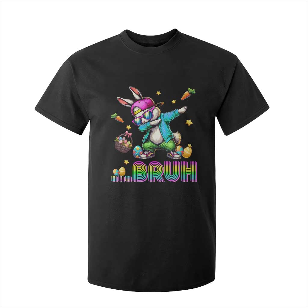 Bruh Dab Bunny Easter T Shirt For Kid Funny 80s Retro Vintage Party Cool Rabbit TS10 Black Print Your Wear