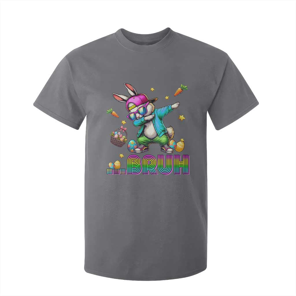Bruh Dab Bunny Easter T Shirt For Kid Funny 80s Retro Vintage Party Cool Rabbit TS10 Charcoal Print Your Wear