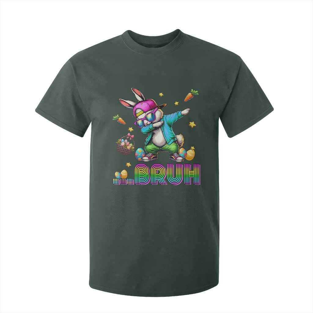 Bruh Dab Bunny Easter T Shirt For Kid Funny 80s Retro Vintage Party Cool Rabbit TS10 Dark Forest Green Print Your Wear