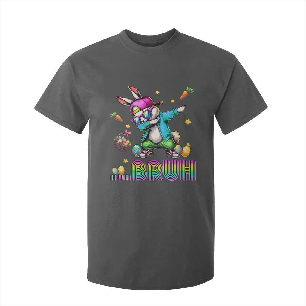 Bruh Dab Bunny Easter T Shirt For Kid Funny 80s Retro Vintage Party Cool Rabbit TS10 Dark Heather Print Your Wear