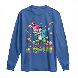 Bruh Dab Bunny Easter Long Sleeve Shirt Funny 80s Retro Vintage Party Cool Rabbit TS10 Royal Blue Print Your Wear