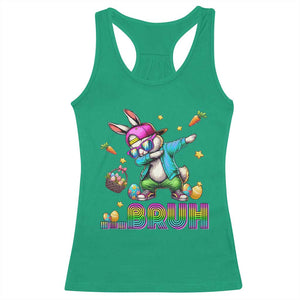 Bruh Dab Bunny Easter Racerback Tank Top Funny 80s Retro Vintage Party Cool Rabbit TS10 Irish Green Print Your Wear