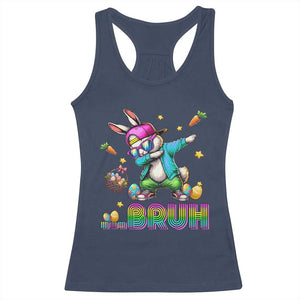 Bruh Dab Bunny Easter Racerback Tank Top Funny 80s Retro Vintage Party Cool Rabbit TS10 Navy Print Your Wear