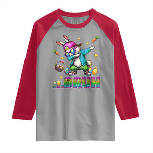 Bruh Dab Bunny Easter Raglan Shirt Funny 80s Retro Vintage Party Cool Rabbit TS10 Sport Gray Red Print Your Wear