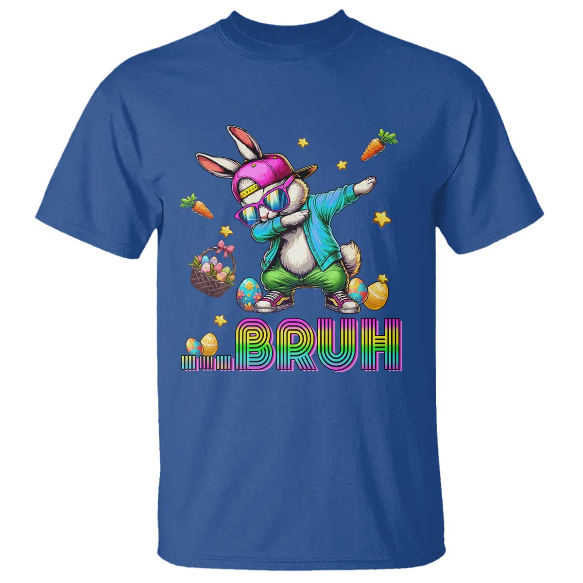 Bruh Dab Bunny Easter T Shirt Funny 80s Retro Vintage Party Cool Rabbit TS10 Royal Blue Print Your Wear
