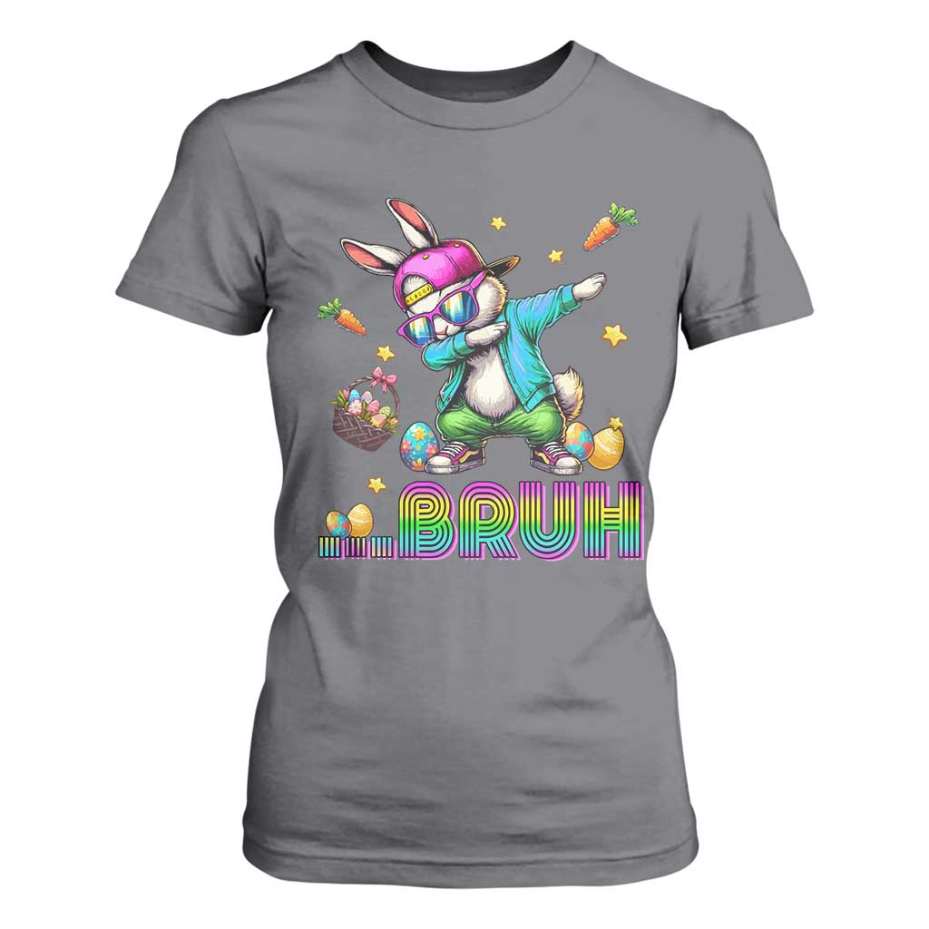 Bruh Dab Bunny Easter T Shirt For Women Funny 80s Retro Vintage Party Cool Rabbit TS10 Charcoal Print Your Wear