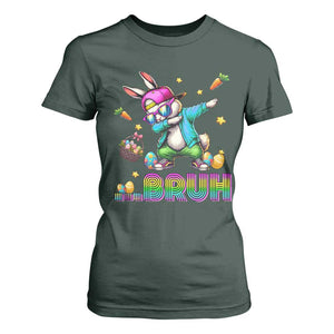 Bruh Dab Bunny Easter T Shirt For Women Funny 80s Retro Vintage Party Cool Rabbit TS10 Dark Forest Green Print Your Wear