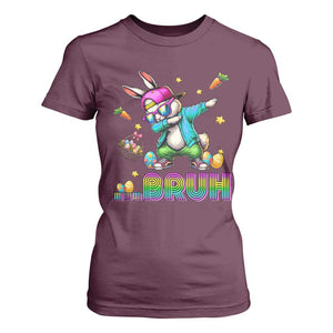 Bruh Dab Bunny Easter T Shirt For Women Funny 80s Retro Vintage Party Cool Rabbit TS10 Maroon Print Your Wear