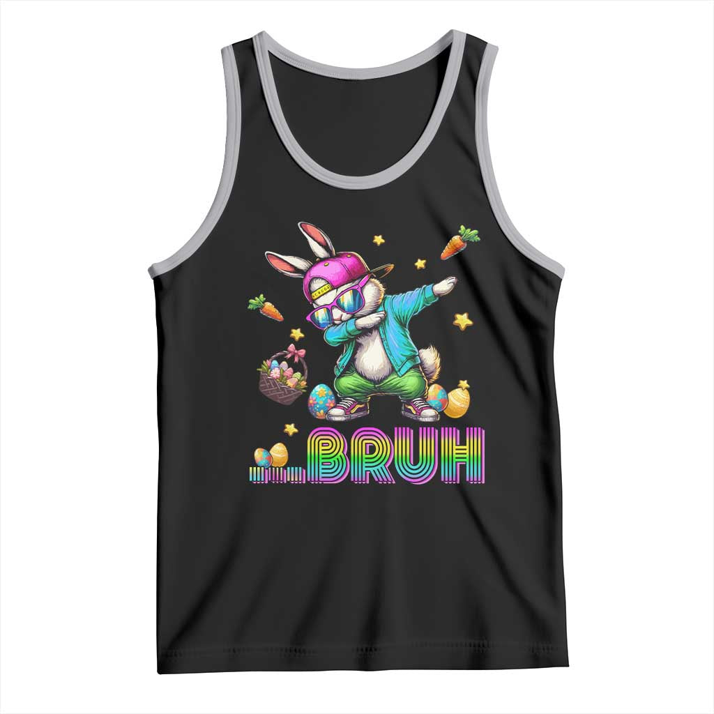Bruh Dab Bunny Easter Tank Top Funny 80s Retro Vintage Party Cool Rabbit TS10 Black Athletic Heather Print Your Wear