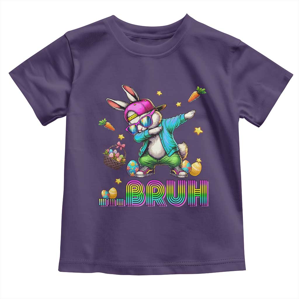 Bruh Dab Bunny Easter Toddler T Shirt Funny 80s Retro Vintage Party Cool Rabbit TS10 Purple Print Your Wear