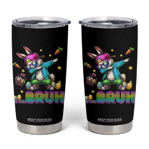 Bruh Dab Bunny Easter Tumbler Cup Funny 80s Retro Vintage Party Cool Rabbit TS10 Black Print Your Wear