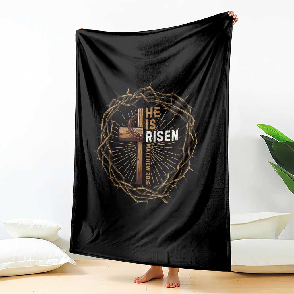 Easter Cross He is Risen Throw Blanket Jesus Christian Crown Of Thorns TS10 Print Your Wear