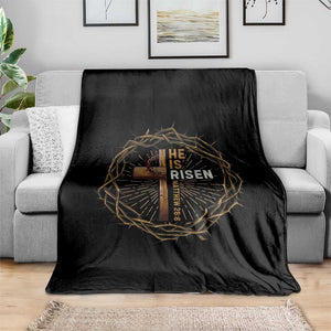 Easter Cross He is Risen Throw Blanket Jesus Christian Crown Of Thorns TS10 Print Your Wear