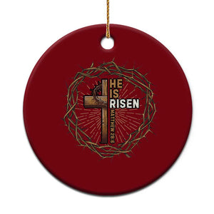 Easter Cross He is Risen Ceramic Ornament Jesus Christian Crown Of Thorns TS10 1pc Red Print Your Wear