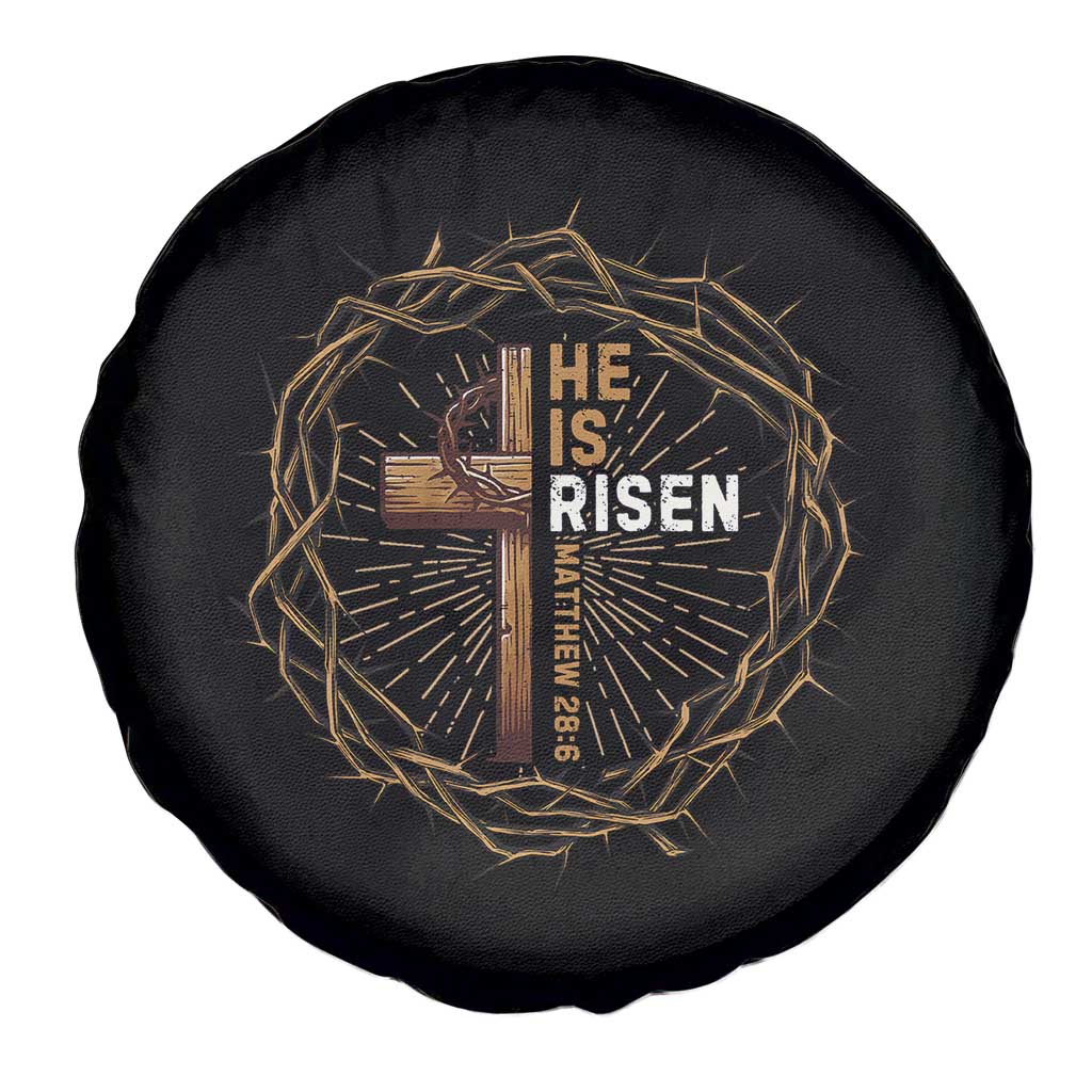 Easter Cross He is Risen Spare Tire Cover Jesus Christian Crown Of Thorns TS10 Print Your Wear