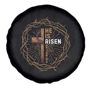 Easter Cross He is Risen Spare Tire Cover Jesus Christian Crown Of Thorns TS10 Print Your Wear