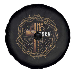 Easter Cross He is Risen Spare Tire Cover Jesus Christian Crown Of Thorns TS10 Print Your Wear