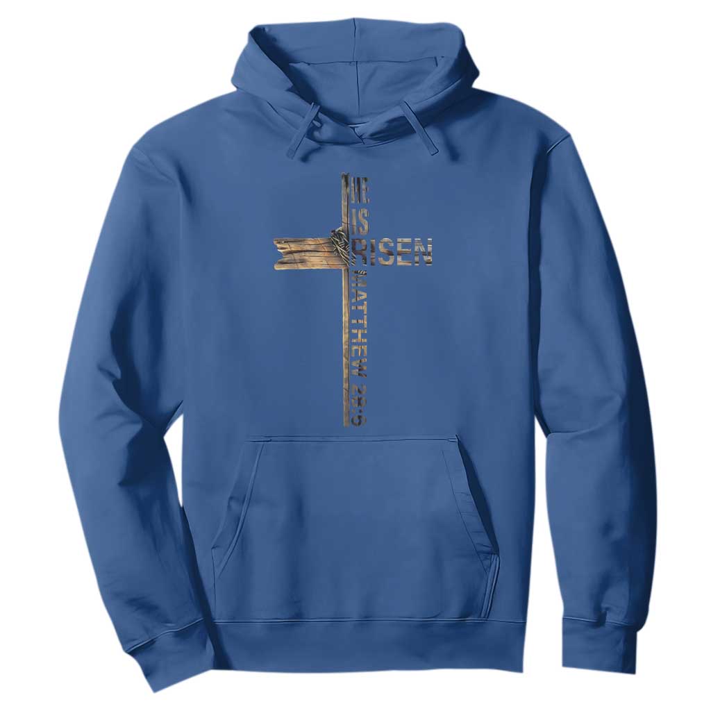 He is Risen Hoodie Religious Easter Cross Jesus Christian TS10 Royal Blue Print Your Wear