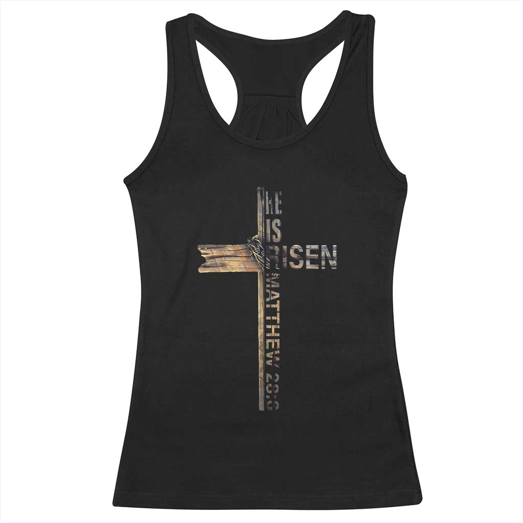 He is Risen Racerback Tank Top Religious Easter Cross Jesus Christian TS10 Black Print Your Wear