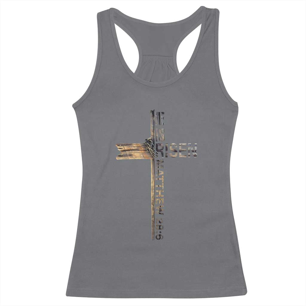 He is Risen Racerback Tank Top Religious Easter Cross Jesus Christian TS10 Charcoal Print Your Wear